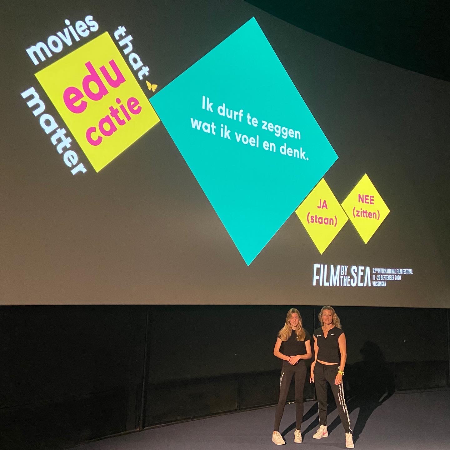 Krista was moderator voor Movies that Matter op het Film by the sea festival
